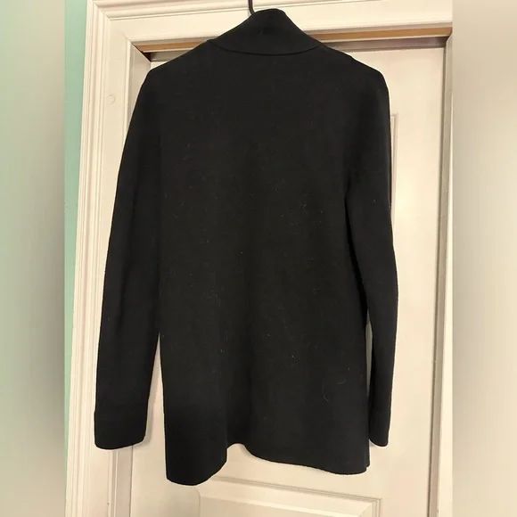 J Crew 100% Cotton Sophie Sweater Blazer Womens Small Black Preppy Academia City - Picture 2 of 4